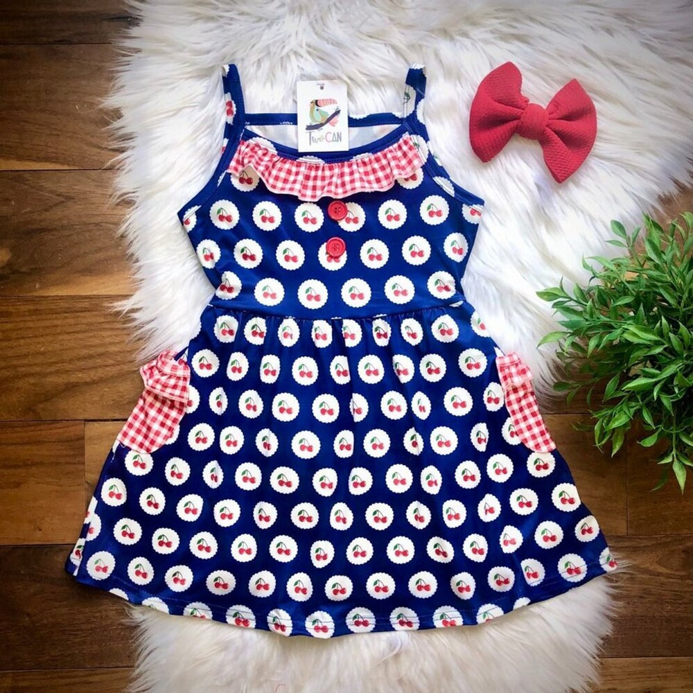 Wellington Designs Cherry Pocket Tank Dress, Sz 12/18 NWT
